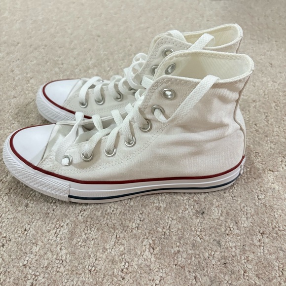 Converse All Star Chuck Taylor Womens 5.5 Shoes White High Top Sneakers - Picture 3 of 10